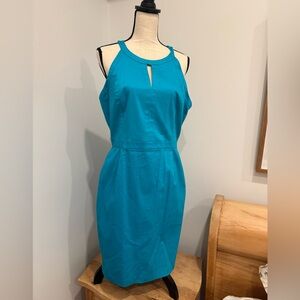 Calvin Klein Blue Backless Halter Cocktail Dress